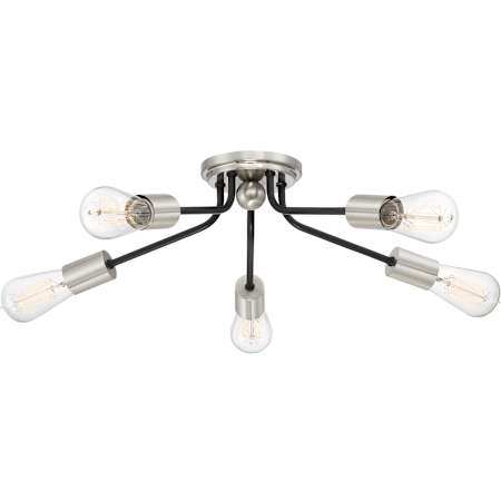 Quoizel Latitude 5 Light 27-1/2" Wide Flush Mount Ceiling Fixture Earth Black