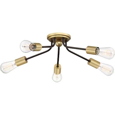 Quoizel Latitude 5 Light 27-1/2" Wide Flush Mount Ceiling Fixture Western Bronze