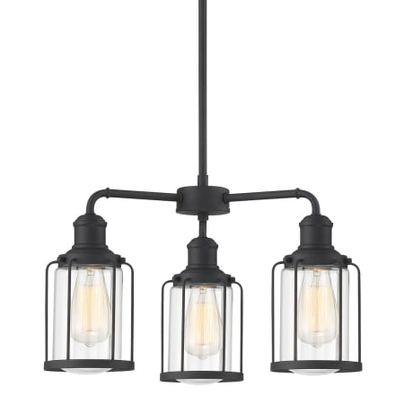 Quoizel Ludlow 3 Light 20" Wide Chandelier with Clear Glass Shades Earth Black