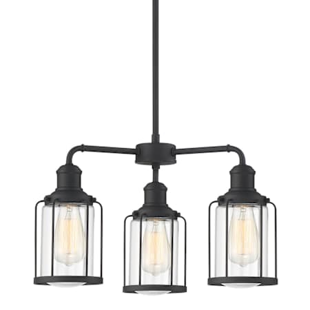 Quoizel Ludlow 3 Light 20" Wide Chandelier with Clear Glass Shades Earth Black