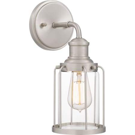 Quoizel Ludlow 13" Tall Bathroom Sconce with Clear Glass Shade Brushed Nickel