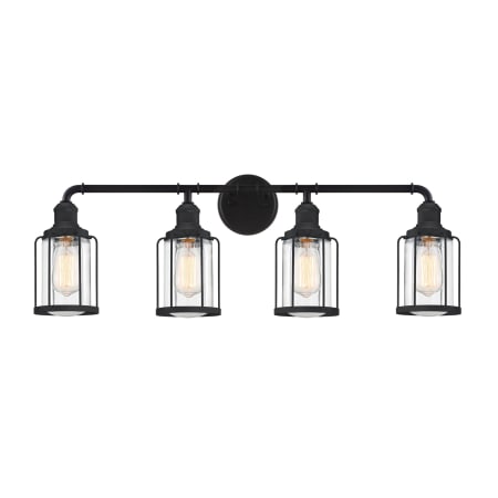 Quoizel 4 Light 34" Wide Vanity Light Earth Black