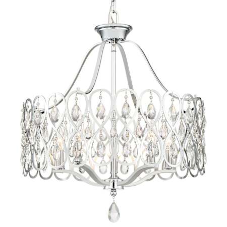 Quoizel Lulu 5 Light 22" Wide Crystal Drum Chandelier Polished Chrome