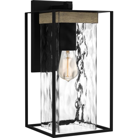 Quoizel Longwood 17" Tall Wall Sconce with Hammered Glass Shade Matte Black
