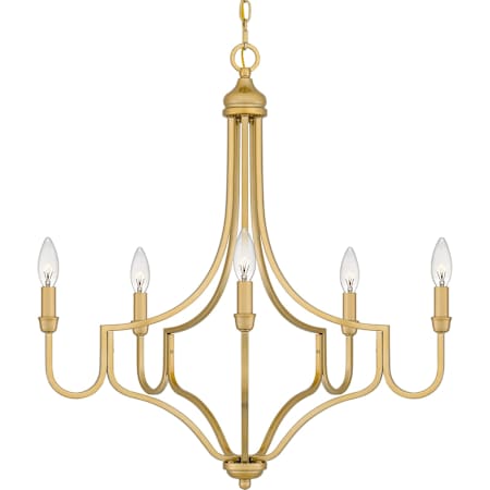 Quoizel 5 Light 26" Wide Taper Candle Style Chandelier Light Gold
