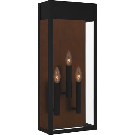 Quoizel Maren 3 Light 24" Tall Wall Sconce with Clear Glass Shade Matte Black