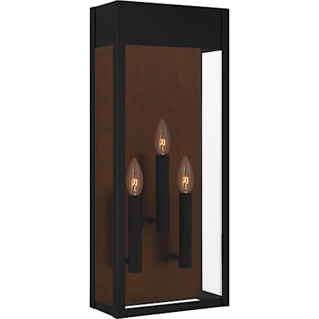 Quoizel Maren 3 Light 24" Tall Wall Sconce with Clear Glass Shade Matte Black