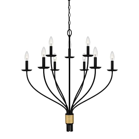 Quoizel Margaret 9 Light 32" Wide Taper Candle Style Chandelier Matte Black