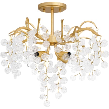 Quoizel Maple 4 Light 22" Wide Semi-Flush Ceiling Fixture Gold Leaf