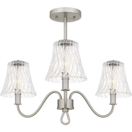 Quoizel McKinney 3 Light 22" Wide Semi-Flush Ceiling Fixture / Converts to Pendant Brushed Nickel