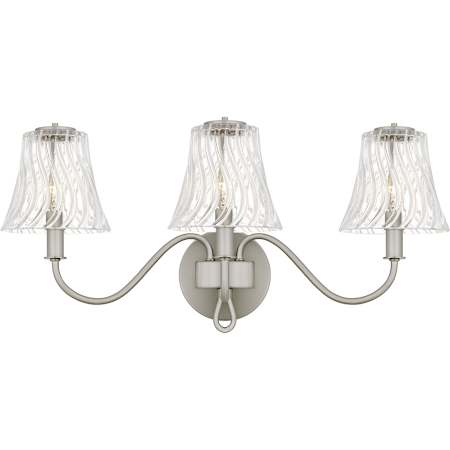 Quoizel McKinney 3 Light 23" Wide Vanity Light with Swirl Glass Shades Brushed Nickel