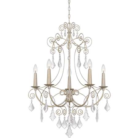 Quoizel Merida 5 Light 28" Wide Crystal Candle Style Chandelier Vintage Gold