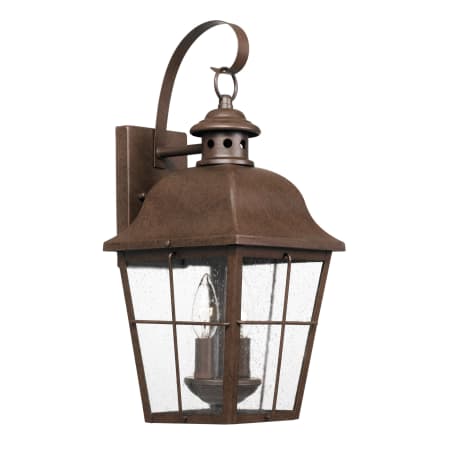 Quoizel Millhouse 2 Light 18-1/2" Tall Outdoor Wall Sconce with Seeded Glass Panels Copper Bronze