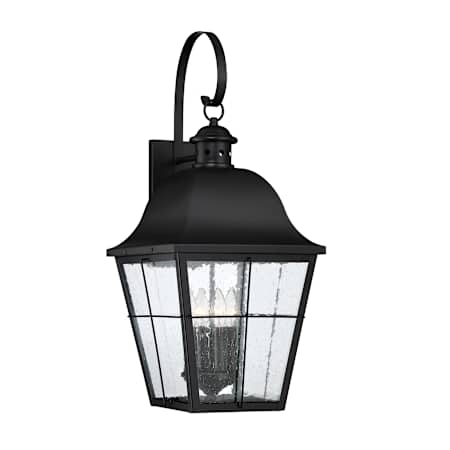 Quoizel Millhouse 4 Light 27-1/4" Tall Outdoor Wall Sconce with Seeded Glass Panels Mystic Black