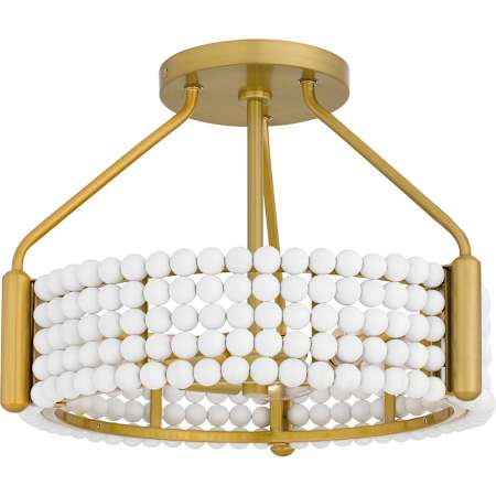 Quoizel Molly 3 Light 16" Wide Semi-Flush Drum Ceiling Fixture Brushed Gold