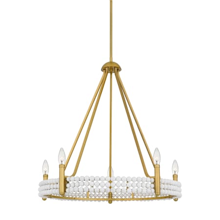 Quoizel Molly 5 Light 27" Wide Taper Candle Ring Chandelier Brushed Gold