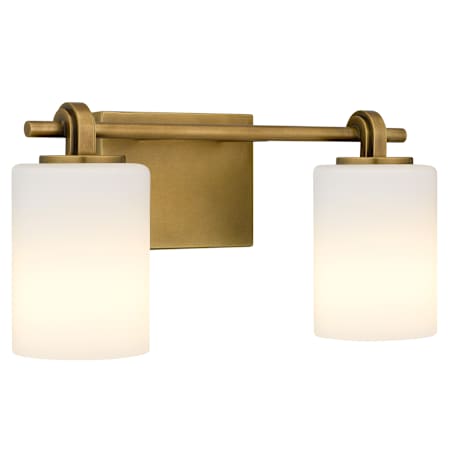 Quoizel Morris 2 Light 15" Wide Vanity Light Weathered Brass