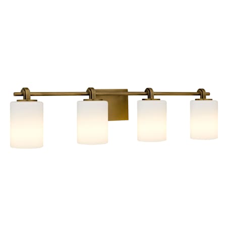 Quoizel Morris 4 Light 32" Wide Vanity Light Weathered Brass