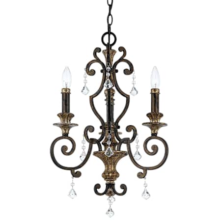 Quoizel Marquette 3 Light 17" Wide Mini Chandelier with Crystal Accents Heirloom