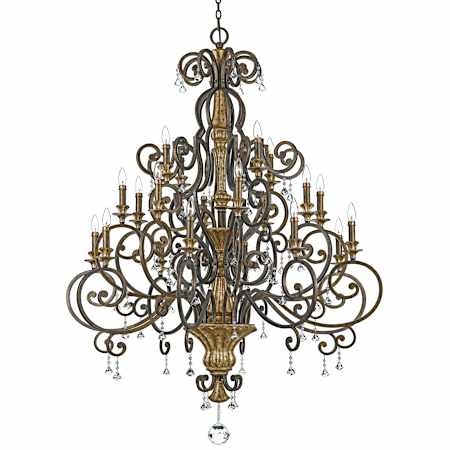 Quoizel Marquette 20 Light 3 Tier 50" Wide Candle Style Chandelier with Crystal Accents Heirloom