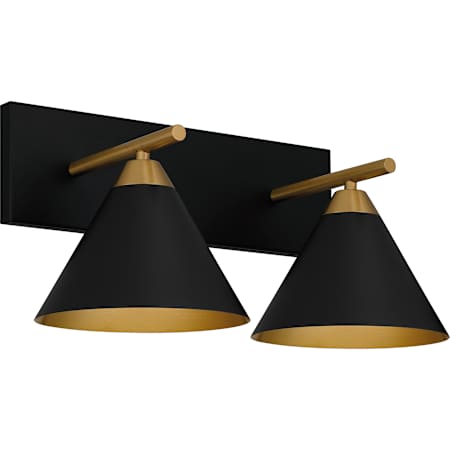 Quoizel Mastro 2 Light 18" Wide Bathroom Vanity Light Matte Black