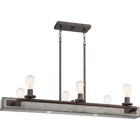 Quoizel Melville 8 Light 42" Wide LED Linear Chandelier Iron Gate