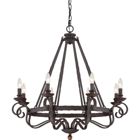 Quoizel Noble 8 Light Single Tier Chandelier Rustic Black