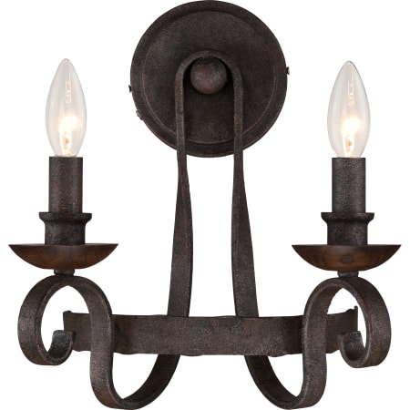 Quoizel Noble 2 Light Wall Sconce Rustic Black