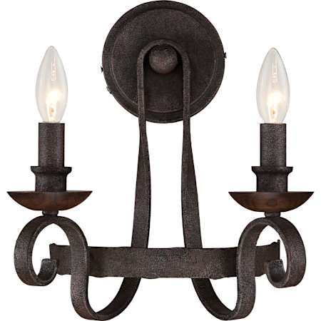 Quoizel Noble 2 Light Wall Sconce Rustic Black