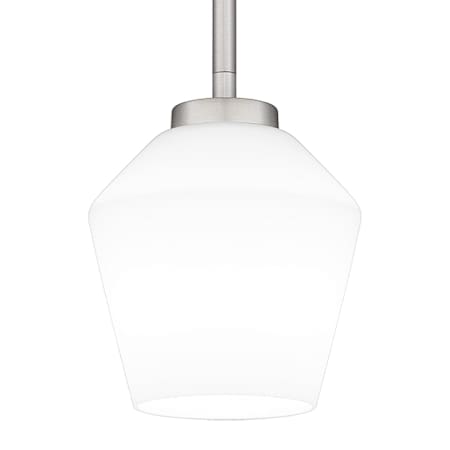 Quoizel Nielson 6" Wide Mini Pendant with Etched Opal Shade Brushed Nickel