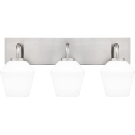 Quoizel Nielson 3 Light 21" Wide Bathroom Vanity Light with Etched Opal Shades Brushed Nickel