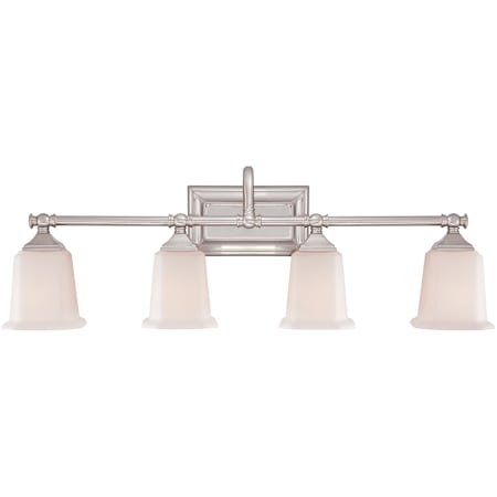 Quoizel Nicholas 4 Light 31" Wide Bathroom Vanity Light Brushed Nickel