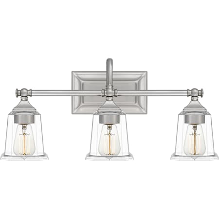 Quoizel Nicholas 3 Light 22" Wide Bathroom Vanity Light Brushed Nickel