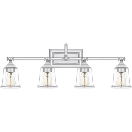 Quoizel Nicholas 4 Light 31" Wide Bathroom Vanity Light Polished Chrome