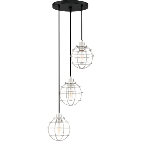 Quoizel Navigator 3 Light 13" Wide Cage Multi Light Pendant Earth Black