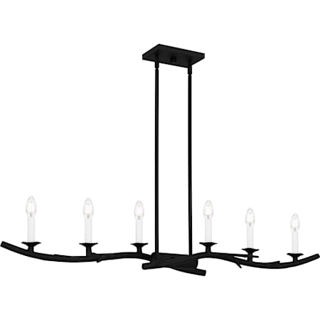 Quoizel Oakley 6 Light 45" Wide Antler Candle Style Chandelier Earth Black