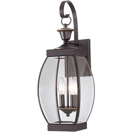 Quoizel Oasis 2 Light 21" Tall Outdoor Wall Sconce with Clear Glass Medici Bronze