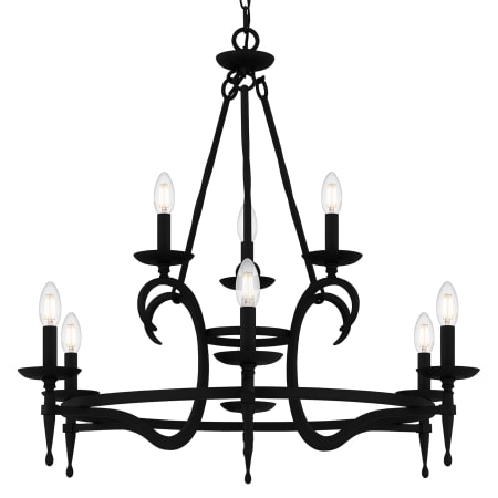 Quoizel Octavia 8 Light 32" Wide Taper Candle Style Chandelier Earth Black