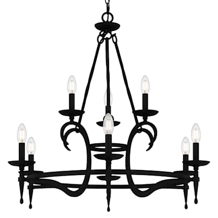 Quoizel Octavia 8 Light 32" Wide Taper Candle Style Chandelier Earth Black