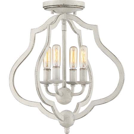 Quoizel O'Keefe 4 Light 15" Wide Semi-Flush Ceiling Fixture Antique White
