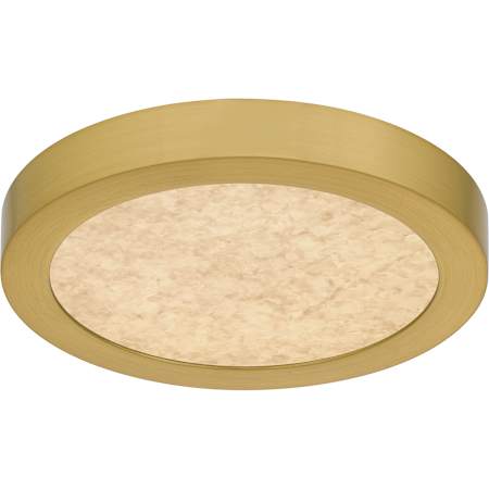 Quoizel Outskirts 8" Wide LED Flush Mount Ceiling Fixture with Alabaster Acrylic Lens Brushed Gold