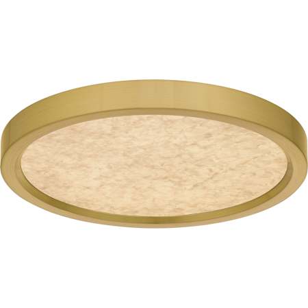 Quoizel Outskirts 11" Wide LED Flush Mount Ceiling Fixture with Alabaster Acrylic Lens Brushed Gold