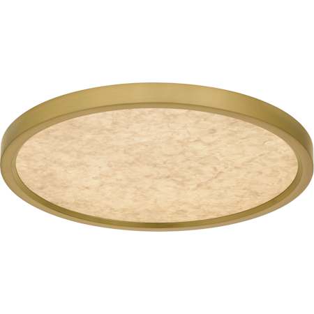 Quoizel Outskirts 15" Wide LED Flush Mount Ceiling Fixture with Alabaster Acrylic Lens Brushed Gold