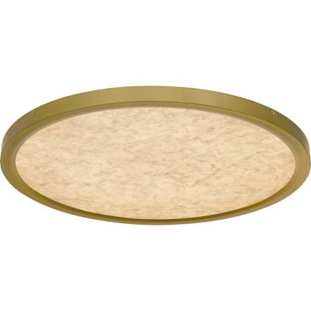 Quoizel Outskirts 20" Wide LED Flush Mount Ceiling Fixture with Alabaster Acrylic Lens Brushed Gold