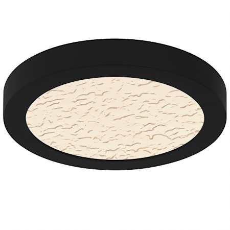 Quoizel Outskirts 8" Wide LED Flush Mount Ceiling Fixture with Textured Acrylic Lens Earth Black