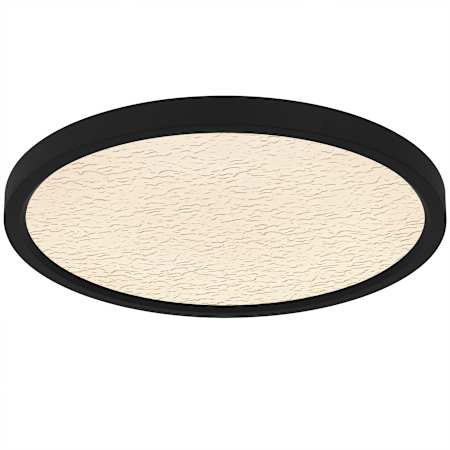 Quoizel Outskirts 15" Wide LED Flush Mount Ceiling Fixture with Textured Acrylic Lens Earth Black