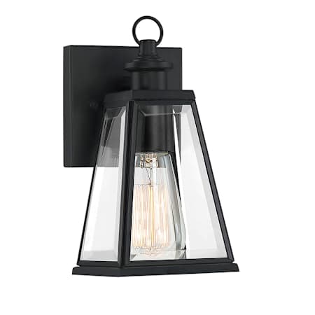 Quoizel Paxton 9" Tall Outdoor Wall Sconce with Clear Glass Shade Matte Black