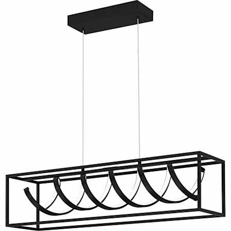 Quoizel Platinum 32" Wide LED Abstract Chandelier Matte Black