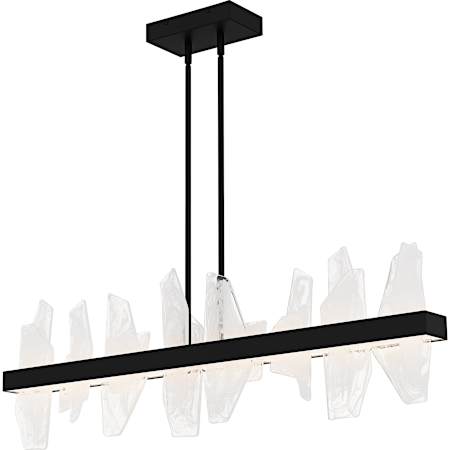 Quoizel Aurelia 42" Wide LED Abstract Linear Chandelier Matte Black