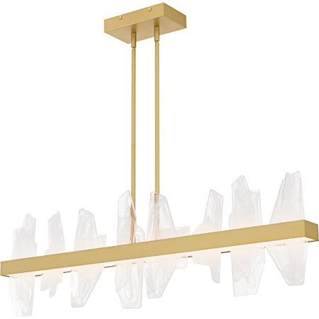 Quoizel Aurelia 42" Wide LED Abstract Linear Chandelier Soft Gold